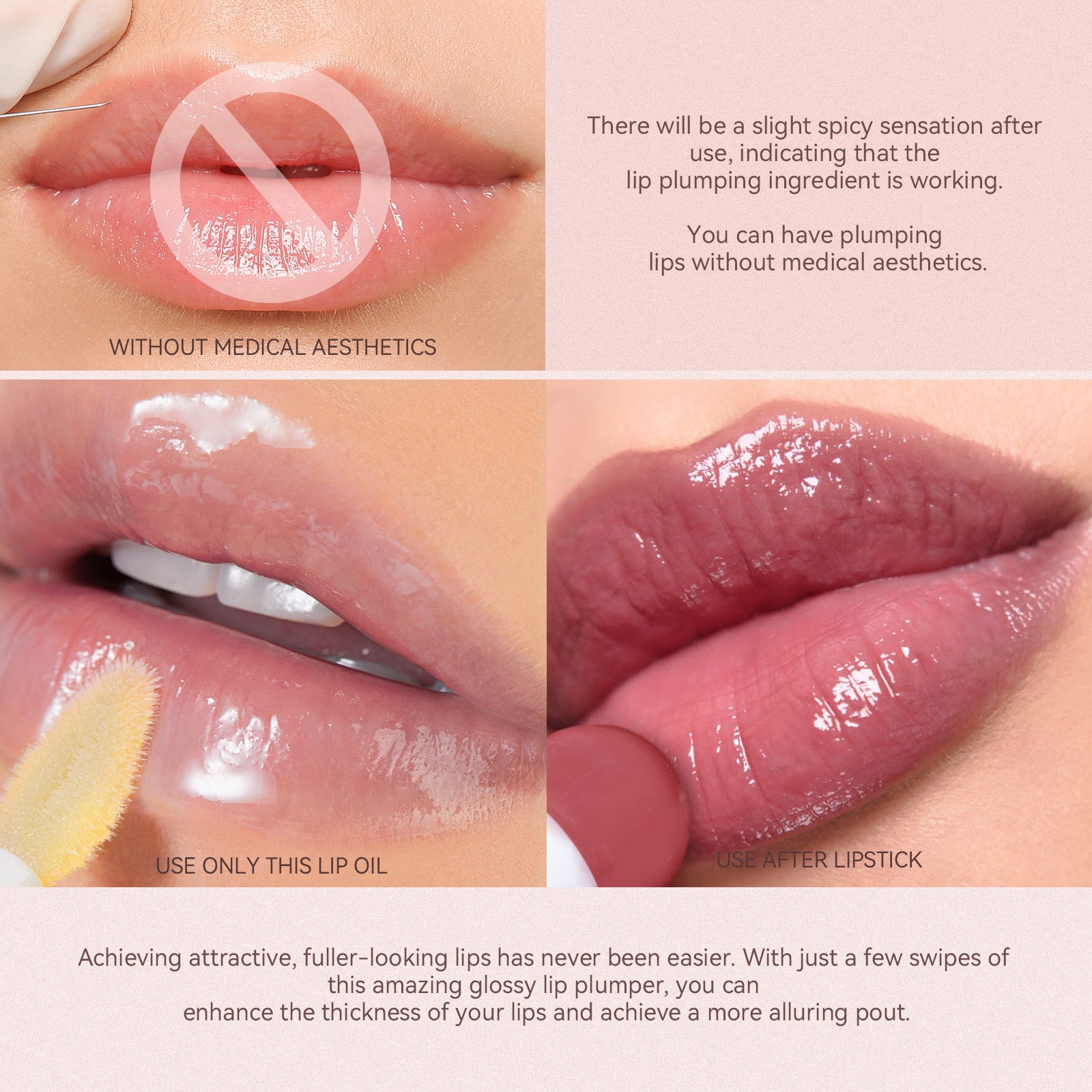 Natural Lip Plumper Oil, Lip Plumper Gloss, Derol Lip Plumper, Moisturizing & Reduce Fine Lines