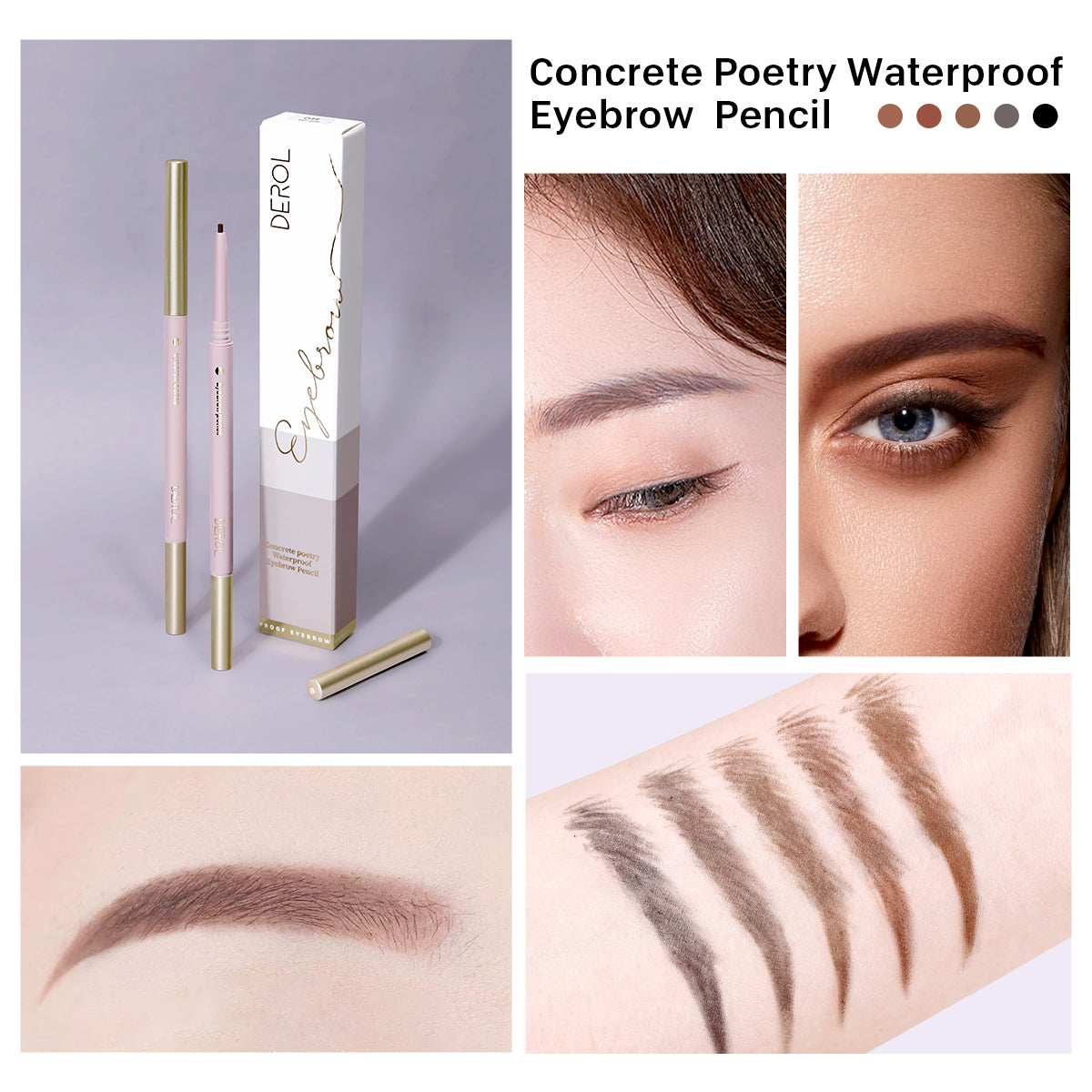 Waterproof Eyebrow Pencil - Long lasting Safe for Sensitive Eyes