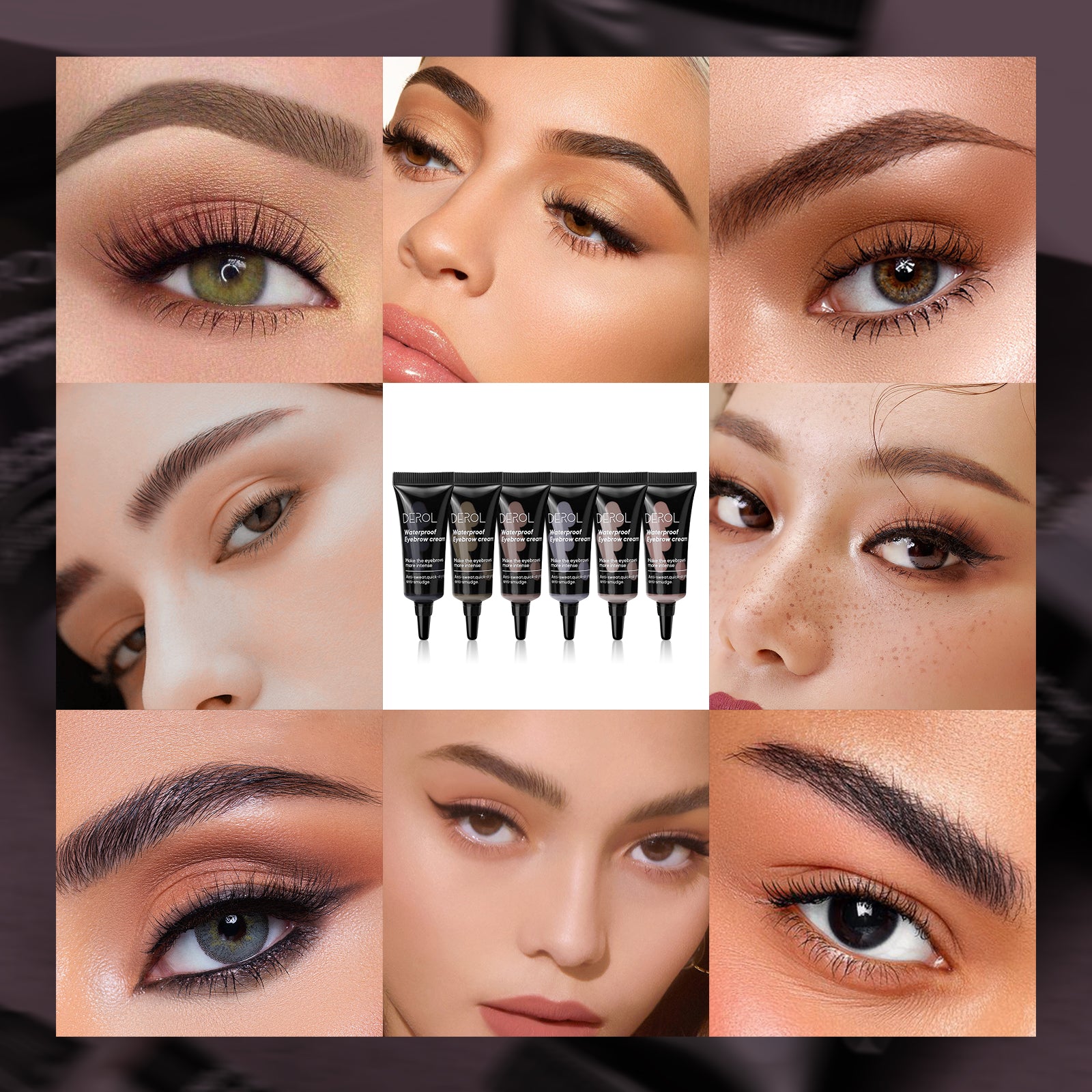 Eyebrow Pomade Waterproof, Tinted Brow Gel Cream with Brush, High-pigmented 24 Hour Wear, Smudge Proof &Sweat-proof, Super Creamy Eyebrow Pomade Filling & Shaping Brows