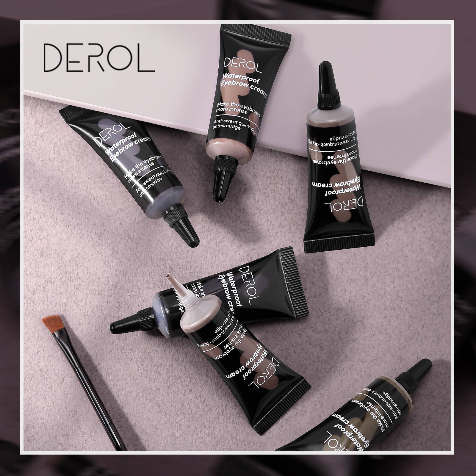 Eyebrow Pomade Waterproof, Tinted Brow Gel Cream with Brush, High-pigmented 24 Hour Wear, Smudge Proof &Sweat-proof, Super Creamy Eyebrow Pomade Filling & Shaping Brows