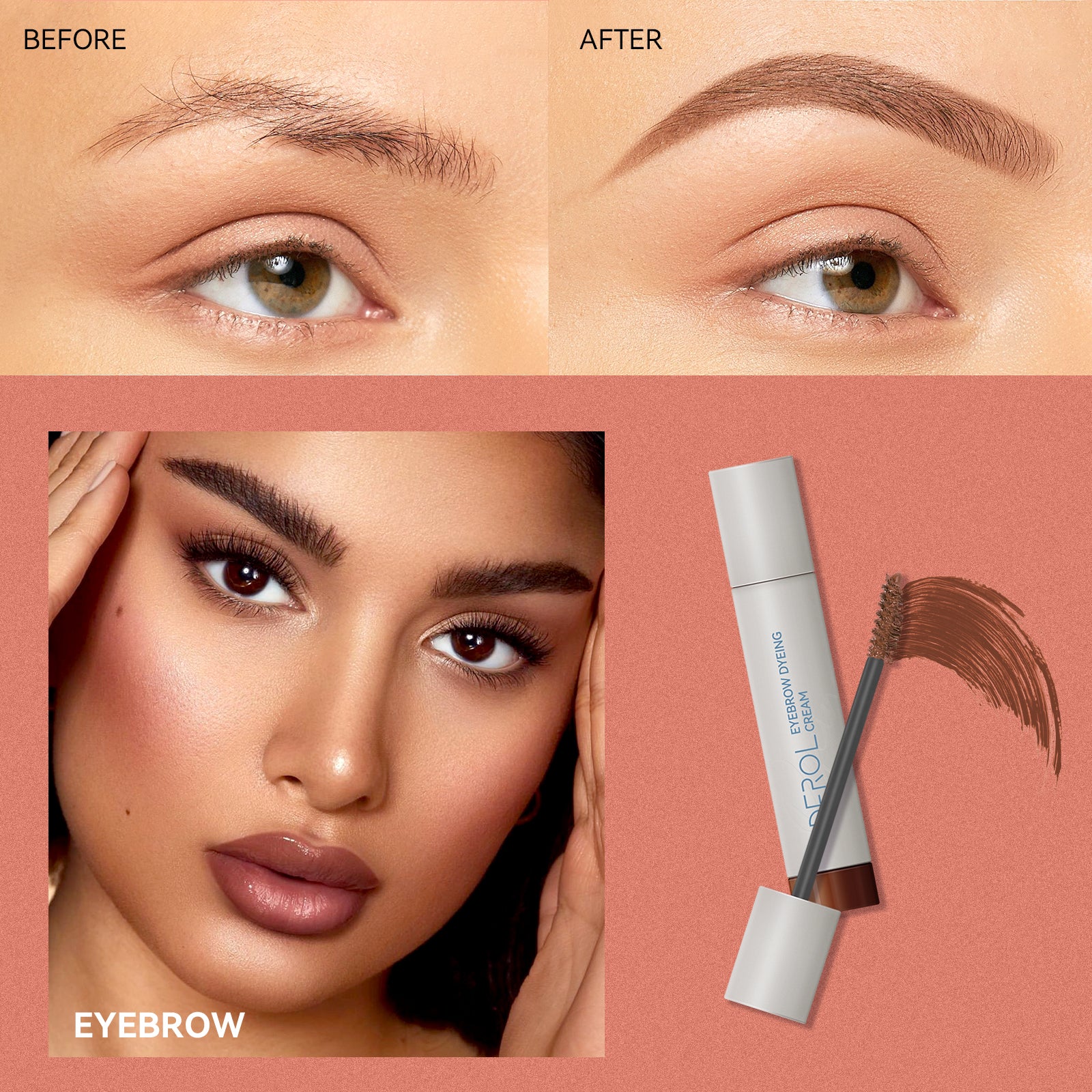 Waterproof Light Brown Eyebrow Gel, Instant Bushy Eyebrow Makeup for Natural Looking Stays on All Day Eye Brow Gel Makeup Fills and Shapes