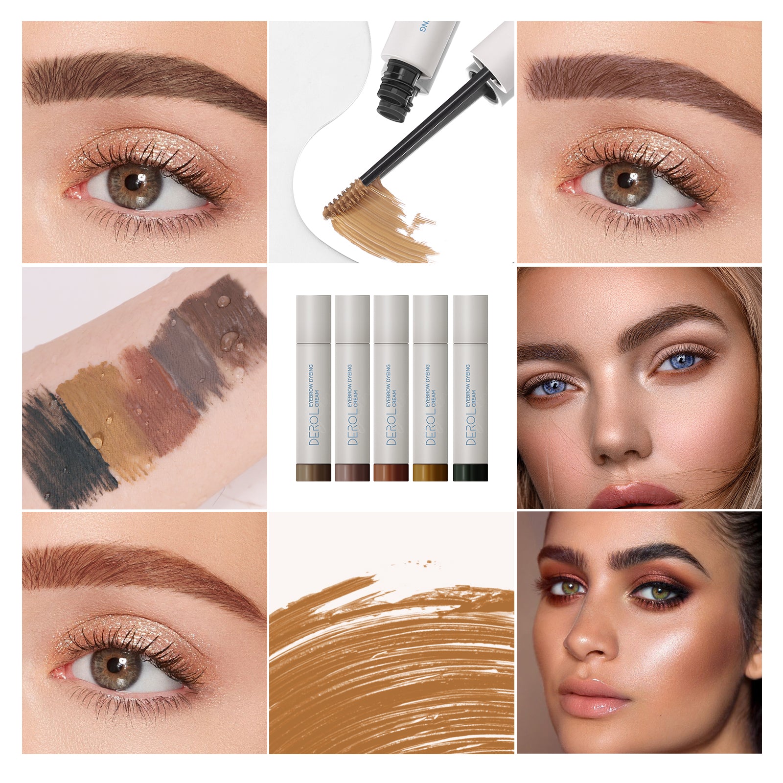 Waterproof Light Brown Eyebrow Gel, Instant Bushy Eyebrow Makeup for Natural Looking Stays on All Day Eye Brow Gel Makeup Fills and Shapes