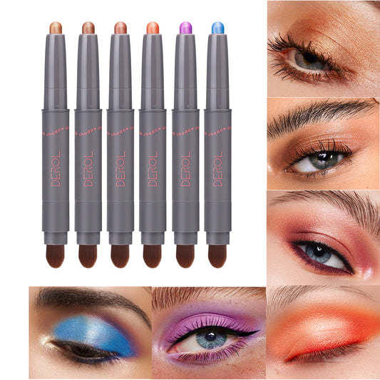 Cream Eyeshadow Stick, Highlighter Makeup Stick Set Long-Lasting, Crease-proof, Blendable Eye Shadow Applicator Sticks Eyeliner Pen