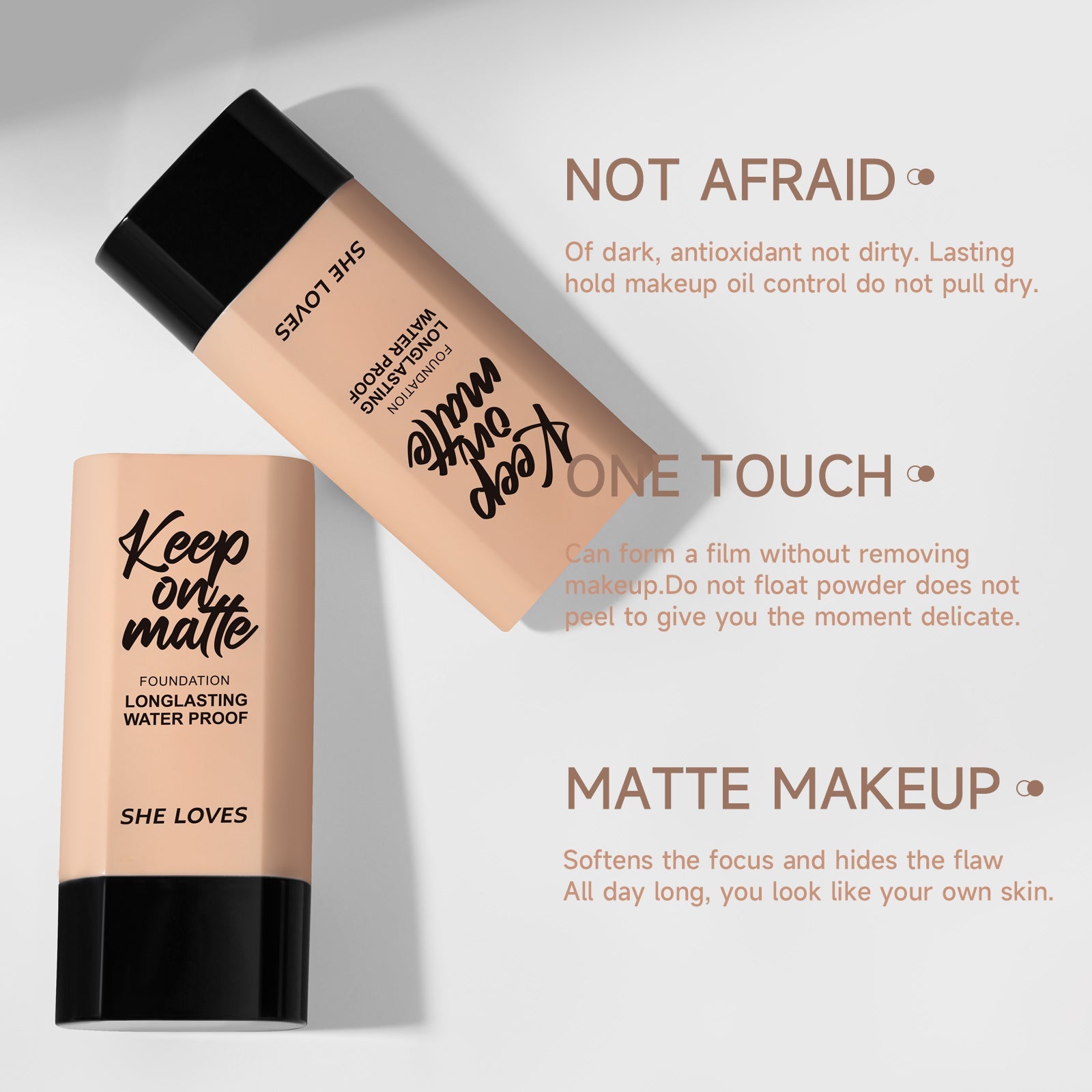 SHELOVES Flawless Matte Liquid Foundation, Long-Lasting & Buildable 30ml