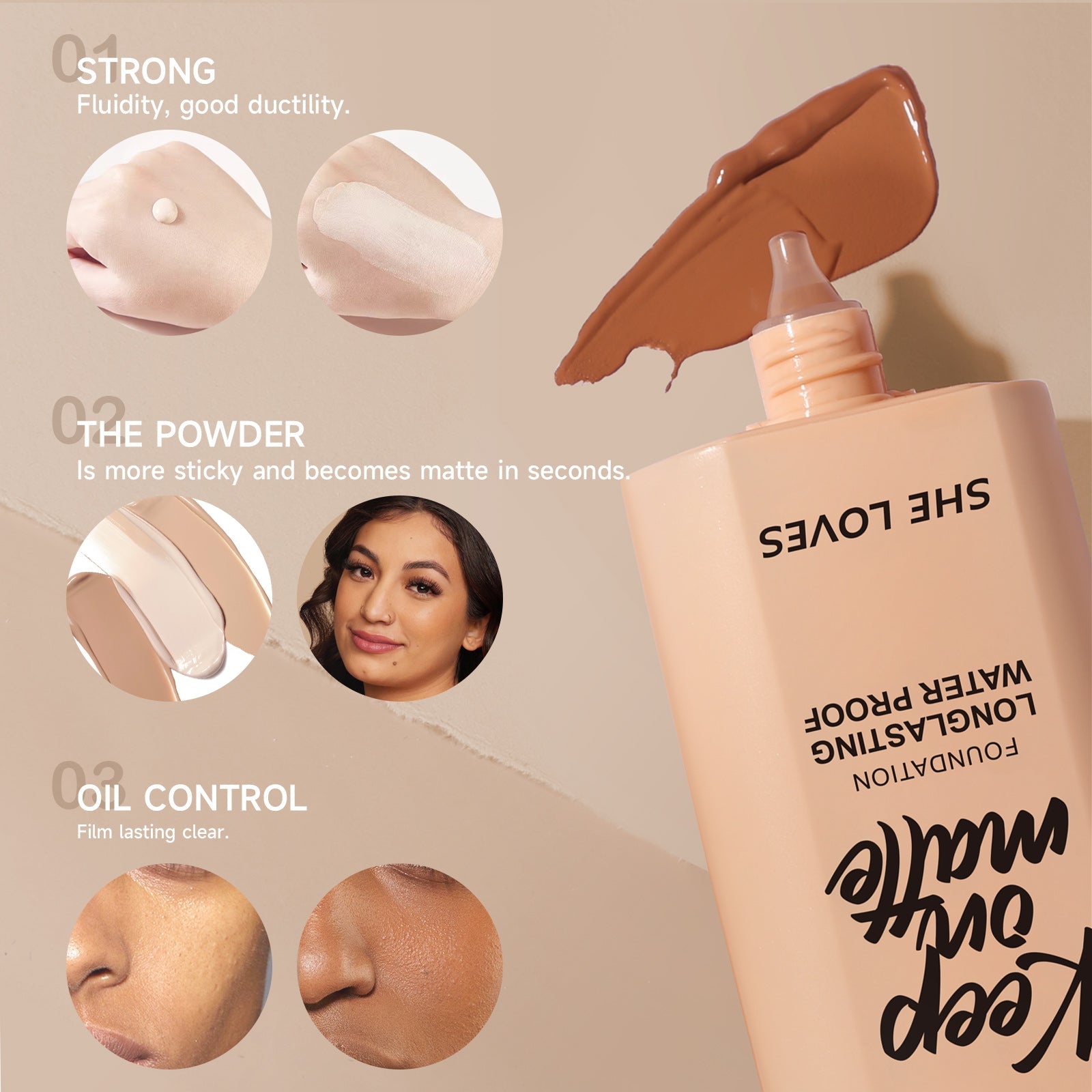 SHELOVES Flawless Matte Liquid Foundation, Long-Lasting & Buildable 30ml