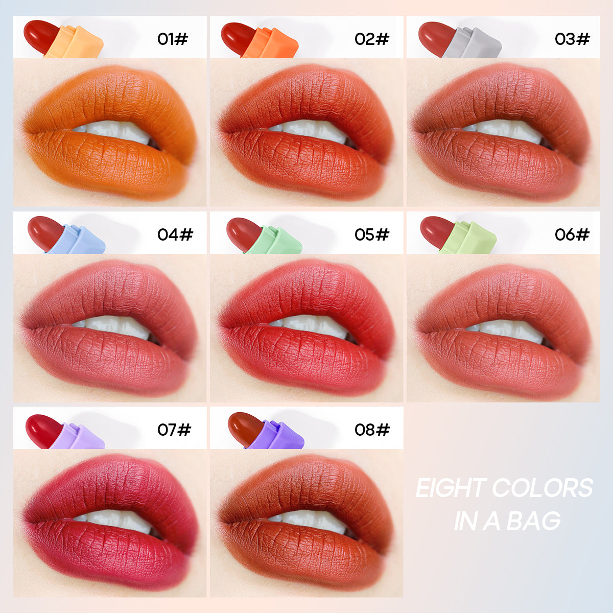 Little Monster Capsule Lipstick 8 Colors/set